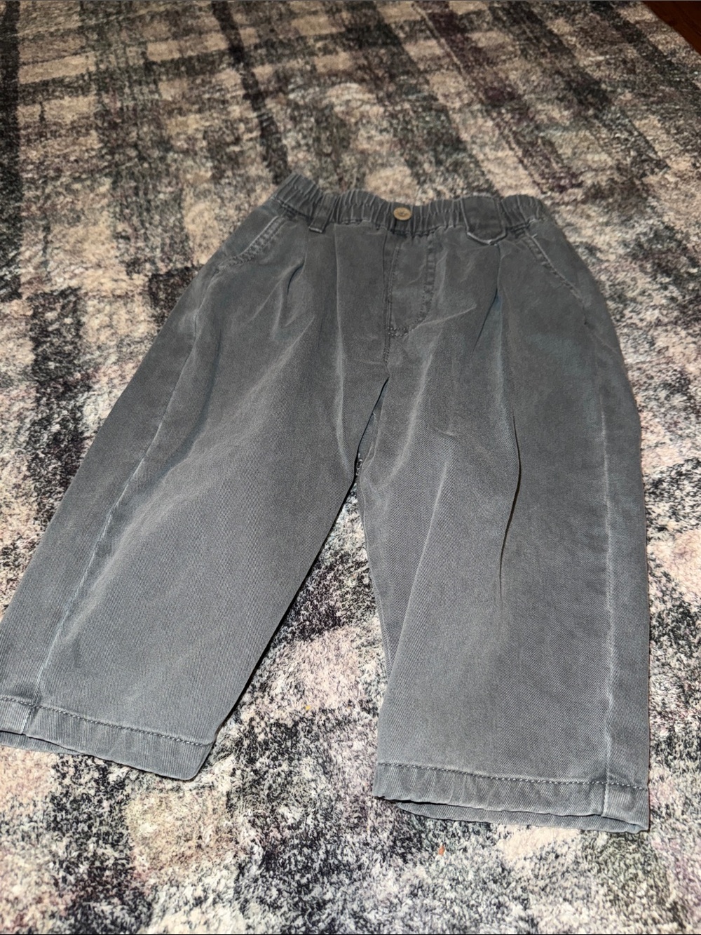 Zara Boys Charcoal Gray Elastic Waist Shorts